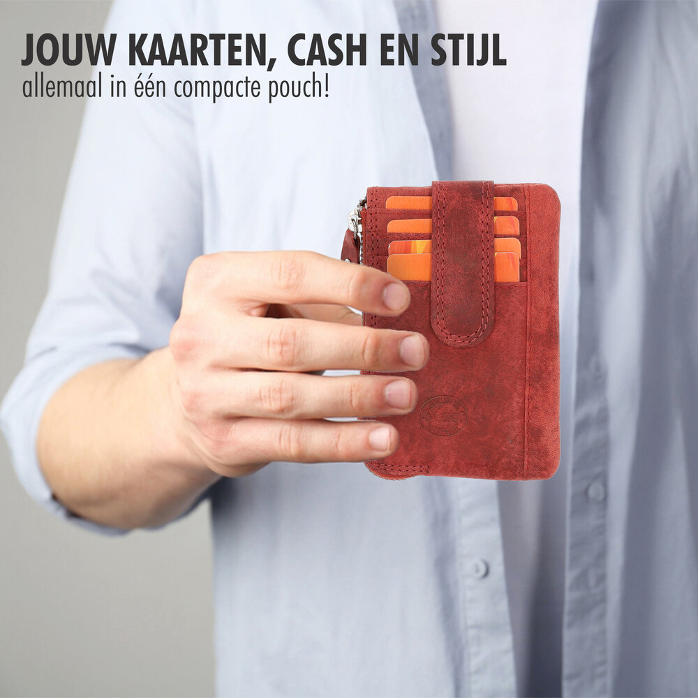 4 East  Keychain Wallet in Red | Unisex Leather Wallet with RFID Protection | 4 Credit Card Slots & 2 Keychain | Genuine Leather | 12.5x8x1cm 4 East  Keychain Wallet in Red | Unisex Leather Wallet with RFID Protection | 4 Credit Card Slots & 2 Keychain | Genuine Leather | 12.5x8x1cm