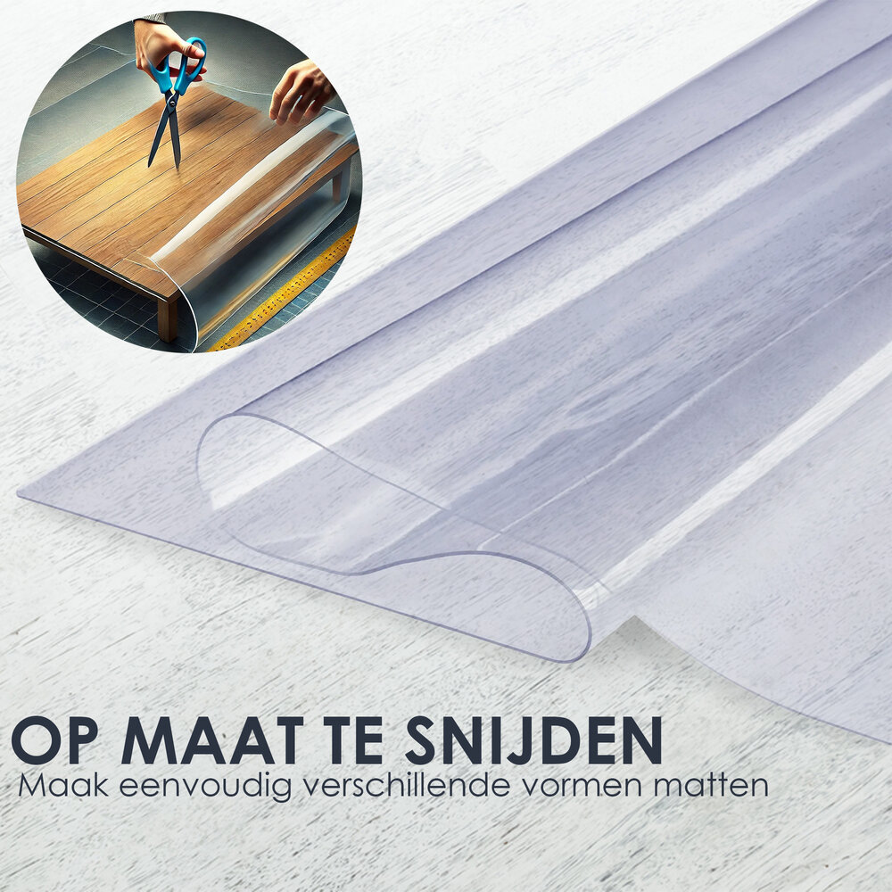 Discountershop Table Protector 120x60 cm - Transparent Clear, Heat Resistant & Anti-Slip - Durable Tablecloth with 1 mm Thickness