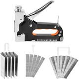 Discountershop Handtacker Set | 1 stuks Krachtig Nietpistool met Nietjes | Robuuste Nietmachine | Oranje & Zwart | Compact Design - 15.5 cm x 2 cm x 13.5 cm
