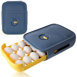 Discountershop Egg Tray Holder for Fridge - 18 Eggs - Space Saving Refrigerator Egg Roller - Automatic Egg Dispenser - Blue Discountershop Egg Tray Holder for Fridge - 18 Eggs - Space Saving Refrigerator Egg Roller - Automatic Egg Dispenser - Blue