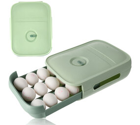 Discountershop Eierenhouder Koelkast 18 Eieren - Koelkast Eiertrays voor 18 Eieren - met Deksel - Groen Automatische Eierdispenser Discountershop Eierenhouder Koelkast 18 Eieren - Koelkast Eiertrays voor 18 Eieren - met Deksel - Groen Automatische Eierdispenser