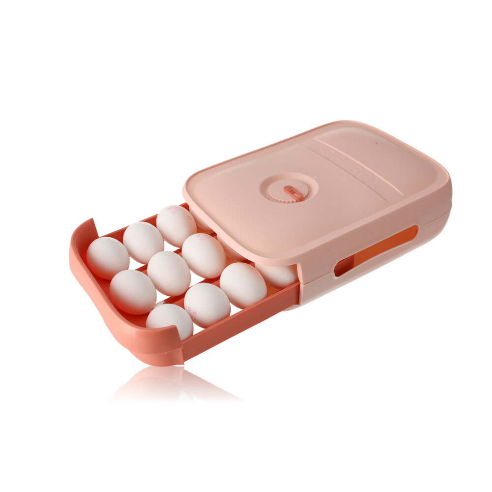 Discountershop Eierenhouder Koelkast voor 18 Eieren - Kunststof Rollende Eierhouder -  Koelkast Eiertrays - Roze Eierdoos Discountershop Eierenhouder Koelkast voor 18 Eieren - Kunststof Rollende Eierhouder -  Koelkast Eiertrays - Roze Eierdoos