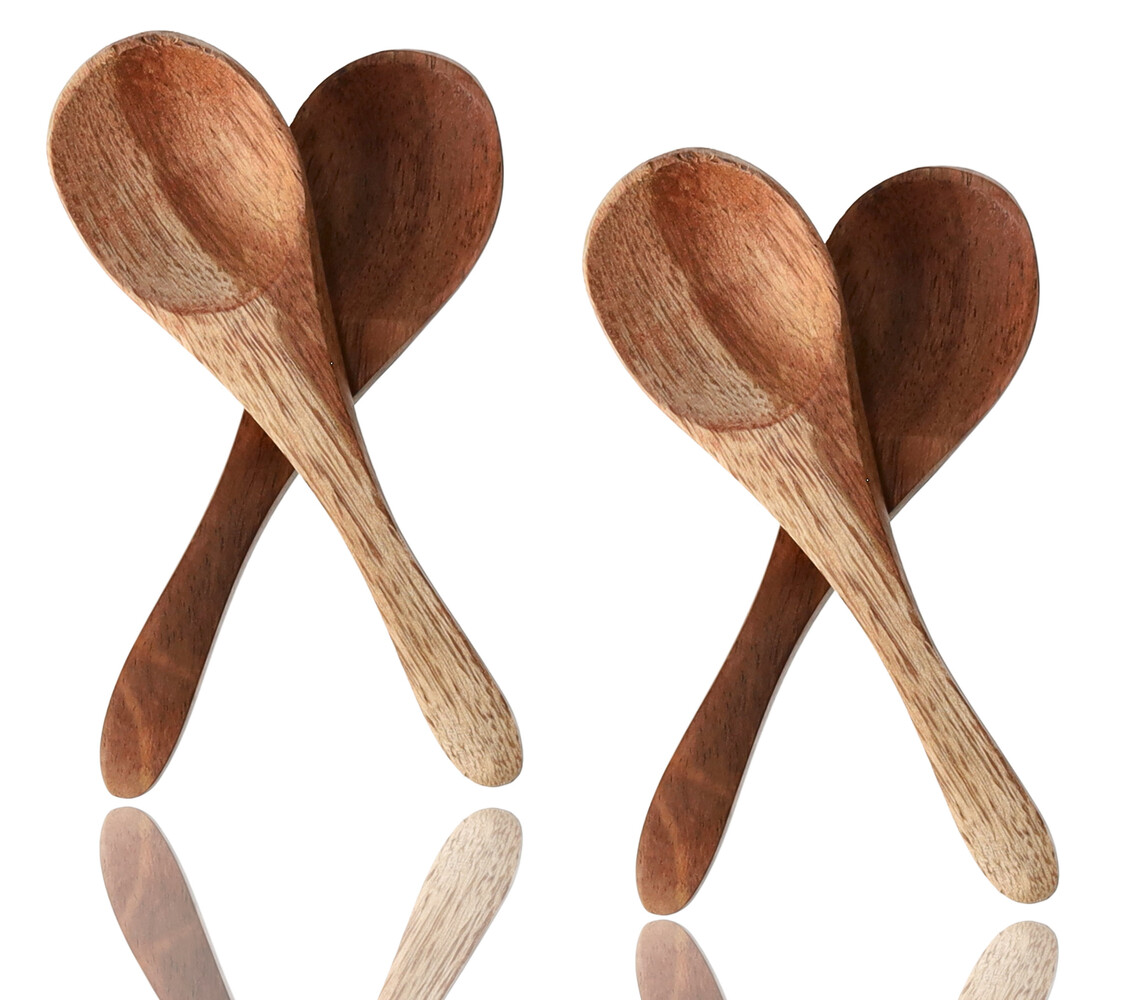 Discountershop Small Wooden Spoons Set of 4 - 7 cm Reusable Mini Wooden Spoons for Tea, Coffee, Jam, Joney, Mustard, Spices & More! Discountershop Small Wooden Spoons Set of 4 - 7 cm Reusable Mini Wooden Spoons for Tea, Coffee, Jam, Joney, Mustard, Spices & More!