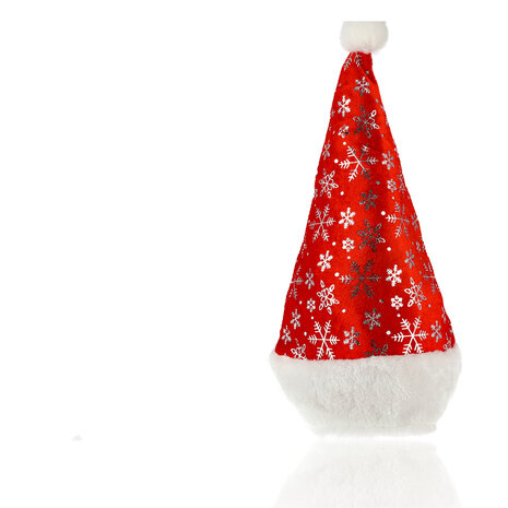 Discountershop Christmas Hat Adults Unisex with Snowflakes - 3 Pieces - 62cm Head - Red White - Ideal Party Gifts - Perfect for Christmas outfits! Discountershop Christmas Hat Adults Unisex with Snowflakes - 3 Pieces - 62cm Head - Red White - Ideal Party Gifts - Perfect for Christmas outfits!