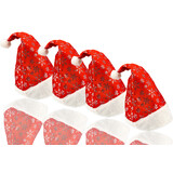 Discountershop Kerstmutsen Volwassenen,  Mannen & Vrouwen, Omtrek 62 cm, Unisex met Sneeuwvlokken Decoratie, 4 Stuks Discountershop Kerstmutsen Volwassenen,  Mannen & Vrouwen, Omtrek 62 cm, Unisex met Sneeuwvlokken Decoratie, 4 Stuks