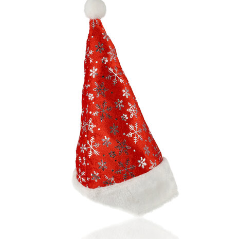 Discountershop Christmas Hat Set for Adults - with Snowflakes - 62cm Head Size - Red White Plush - Cheap C hristmas Hamper - Perfect for Holidays & Feasts - 6 Pieces Discountershop Christmas Hat Set for Adults - with Snowflakes - 62cm Head Size - Red White Plush - Cheap C hristmas Hamper - Perfect for Holidays & Feasts - 6 Pieces