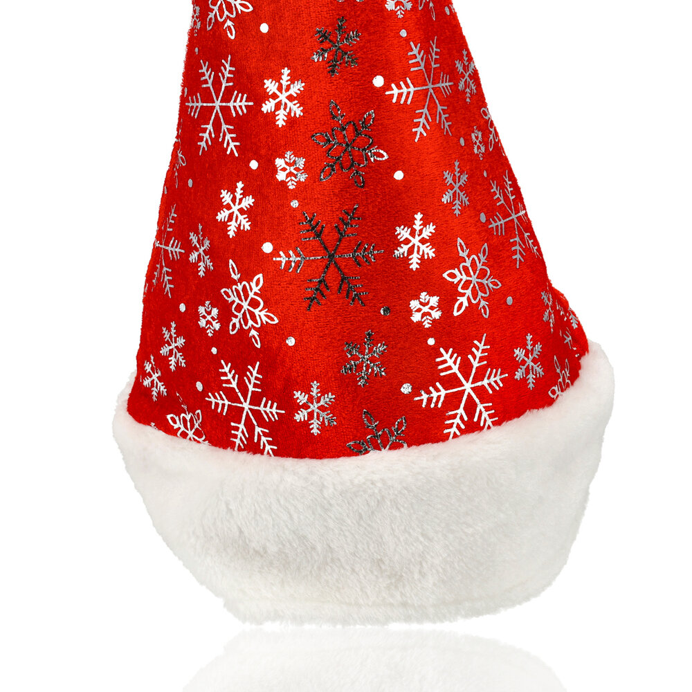 Discountershop Christmas Hat Set for Adults - with Snowflakes - 62cm Head Size - Red White Plush - Cheap C hristmas Hamper - Perfect for Holidays & Feasts - 6 Pieces Discountershop Christmas Hat Set for Adults - with Snowflakes - 62cm Head Size - Red White Plush - Cheap C hristmas Hamper - Perfect for Holidays & Feasts - 6 Pieces