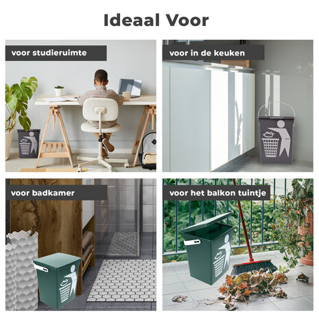 Discountershop Mini Dustbin with Lid & Handle | Set of 2 – 4.5 Liter each | 100% BIO Recyclable Trash Can | Green & Grey Discountershop Mini Dustbin with Lid & Handle | Set of 2 – 4.5 Liter each | 100% BIO Recyclable Trash Can | Green & Grey