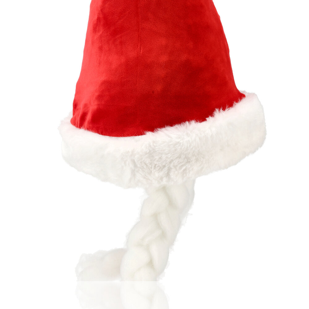 Discountershop Funny Christmas Hat Set of 2 - For Women & Men - with Tail & Braids - Circumference 61 cm - Red Christmas Caps for Party Outfits Discountershop Funny Christmas Hat Set of 2 - For Women & Men - with Tail & Braids - Circumference 61 cm - Red Christmas Caps for Party Outfits
