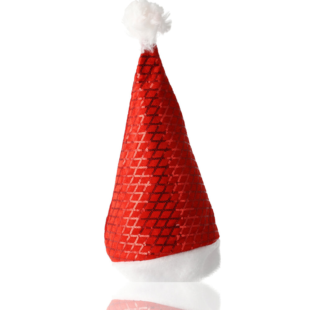 Discountershop Christmas Hat Adults & Children - Fits Size 54-56 - Sequin Santa Hat - Christmas Cap Glitter - Perfect for Christmas Outfits, New Year and Party Wear!