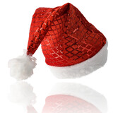 Discountershop Christmas Hat Adults & Children - Fits Size 54-56 - Sequin Santa Hat - Christmas Cap Glitter - Perfect for Christmas Outfits, New Year and Party Wear!