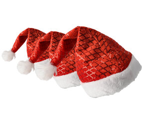Discountershop Kerstmuts Volwassenen & Kinderen - Past Maat 54-56 - Pailletten Muts Set van 3 - Perfect als Kerstkleding, Nieuwjaar Kostuums en Feestkleding! Discountershop Kerstmuts Volwassenen & Kinderen - Past Maat 54-56 - Pailletten Muts Set van 3 - Perfect als Kerstkleding, Nieuwjaar Kostuums en Feestkleding!
