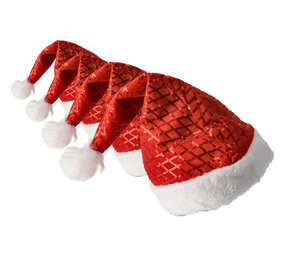 Discountershop Kerstmuts Volwassenen & Kinderen - Past Maat 54-56 - Pailletten Muts Set van 4 - Perfect voor Kerstkleding, Carnavalskleding en Feestkleding! Discountershop Kerstmuts Volwassenen & Kinderen - Past Maat 54-56 - Pailletten Muts Set van 4 - Perfect voor Kerstkleding, Carnavalskleding en Feestkleding!