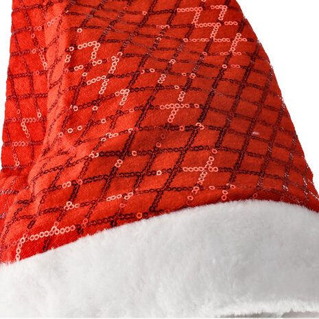 Discountershop Kerstmutsen Volwassenen & Kinderen - Pailletten Muts Set van 5 - Maat 54-56 - Perfect Partymuts voor Kerst, Carnavals en Feest!