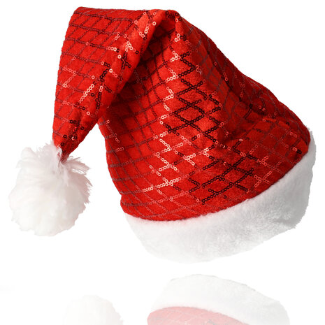 Discountershop Kerstmutsen Volwassenen & Kinderen - Pailletten Muts Set van 5 - Maat 54-56 - Perfect Partymuts voor Kerst, Carnavals en Feest!