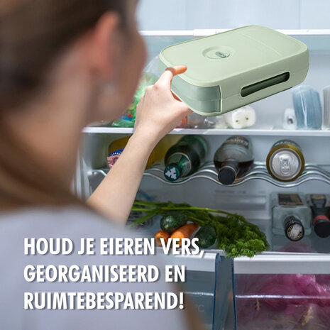 Discountershop Eierenhouder Koelkast 18 Eieren - Koelkast Eiertrays voor 18 Eieren - met Deksel - Groen Automatische Eierdispenser Discountershop Eierenhouder Koelkast 18 Eieren - Koelkast Eiertrays voor 18 Eieren - met Deksel - Groen Automatische Eierdispenser