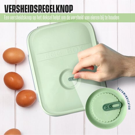 Discountershop Eierenhouder Koelkast 18 Eieren - Koelkast Eiertrays voor 18 Eieren - met Deksel - Groen Automatische Eierdispenser Discountershop Eierenhouder Koelkast 18 Eieren - Koelkast Eiertrays voor 18 Eieren - met Deksel - Groen Automatische Eierdispenser