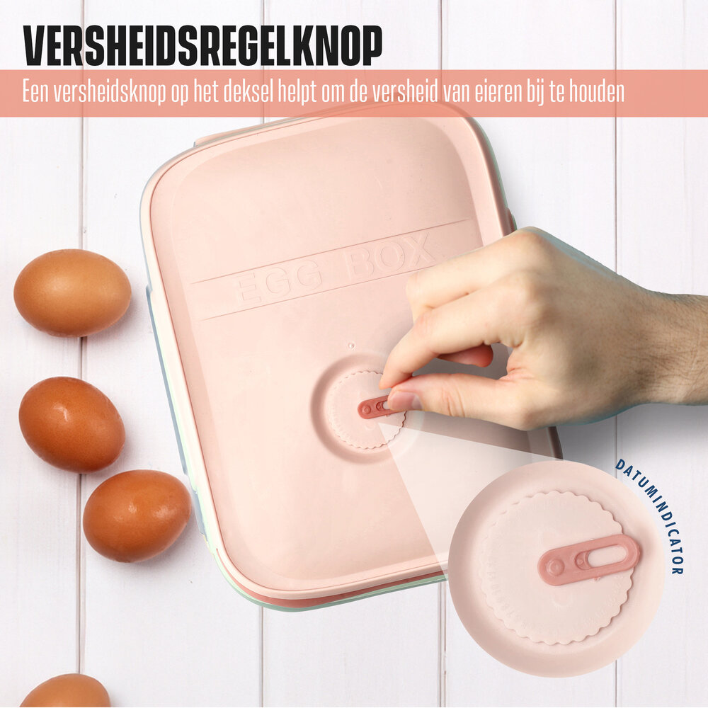Discountershop Eierenhouder Koelkast voor 18 Eieren - Kunststof Rollende Eierhouder -  Koelkast Eiertrays - Roze Eierdoos Discountershop Eierenhouder Koelkast voor 18 Eieren - Kunststof Rollende Eierhouder -  Koelkast Eiertrays - Roze Eierdoos