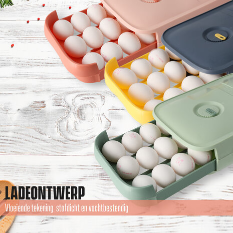 Discountershop Plastic Egg Tray Holder Organizer - 18 Eggs - Stackable Egg Tray With Lid - BPA-free - Pink Egg Storage Box Discountershop Plastic Egg Tray Holder Organizer - 18 Eggs - Stackable Egg Tray With Lid - BPA-free - Pink Egg Storage Box