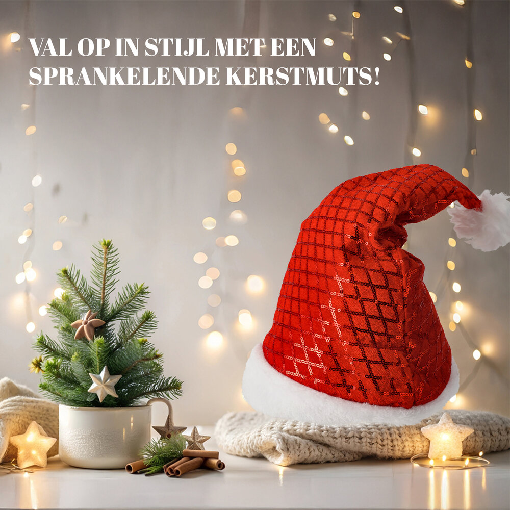 Discountershop Christmas Hats Adults & Children - Value Pack of Sequin Hats Set of 12 - Size 54-56 - Santa hats for Christmas, Carnival and Feast! Discountershop Christmas Hats Adults & Children - Value Pack of Sequin Hats Set of 12 - Size 54-56 - Santa hats for Christmas, Carnival and Feast!