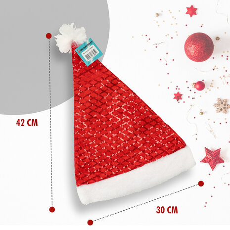 Discountershop Christmas Hats Adults & Children - Value Pack of Sequin Hats Set of 12 - Size 54-56 - Santa hats for Christmas, Carnival and Feast! Discountershop Christmas Hats Adults & Children - Value Pack of Sequin Hats Set of 12 - Size 54-56 - Santa hats for Christmas, Carnival and Feast!