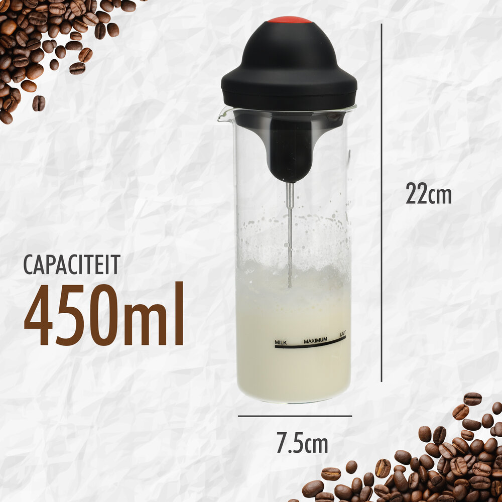 Discountershop Elektrische Hand Melkopschuimer - RVS - Draadloze - BPA-Vrij - Hittebestendig Borosilicaatglas 450ml - Voor Perfecte Cappuccino’s en Latte’s Thuis Discountershop Elektrische Hand Melkopschuimer - RVS - Draadloze - BPA-Vrij - Hittebestendig Borosilicaatglas 450ml - Voor Perfecte Cappuccino’s en Latte’s Thuis