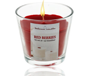 Delaram Geurkaars Berries -  Rood  - 30 uur Branduren - Goedkope Geurkaarsen voor Woonkamer & Slaapkamer Delaram Geurkaars Berries -  Rood  - 30 uur Branduren - Goedkope Geurkaarsen voor Woonkamer & Slaapkamer