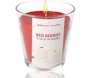 Delaram Geurkaars Berries -  Rood  - 38 uur Branduren - Goedkope Geurkaarsen voor Woonkamer, Eetkamer, & Slaapkamer Delaram Geurkaars Berries -  Rood  - 38 uur Branduren - Goedkope Geurkaarsen voor Woonkamer, Eetkamer, & Slaapkamer