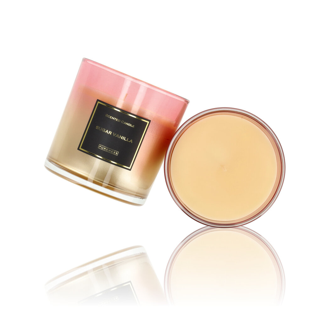 Merkloos Luxe Geurkaarsen - 45 uur Brandduur - Sugar Vanille Luxe Kaarsen in Glas - Perfecte Geurkaarsen Cadeau voor Haar Merkloos Luxe Geurkaarsen - 45 uur Brandduur - Sugar Vanille Luxe Kaarsen in Glas - Perfecte Geurkaarsen Cadeau voor Haar