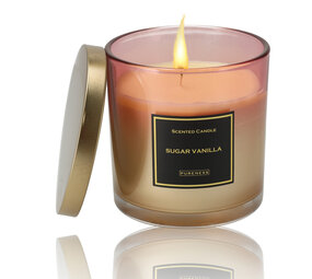 Merkloos Luxury Scented Candles - 48 hr Burning Time - Sugar Vanilla Scented Candle in Glass Jar - Perfect Romantic Gift for Her Merkloos Luxury Scented Candles - 48 hr Burning Time - Sugar Vanilla Scented Candle in Glass Jar - Perfect Romantic Gift for Her