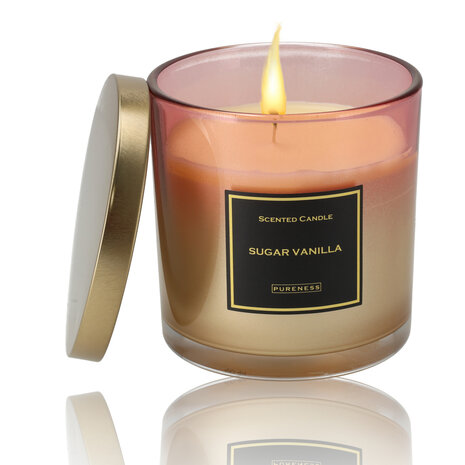 Merkloos Luxe Geurkaarsen - 45 uur Brandduur - Sugar Vanille Luxe Kaarsen in Glas - Perfecte Geurkaarsen Cadeau voor Haar Merkloos Luxe Geurkaarsen - 45 uur Brandduur - Sugar Vanille Luxe Kaarsen in Glas - Perfecte Geurkaarsen Cadeau voor Haar