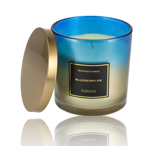 Merkloos Geurkaars in Glas Blueberry Pie - Zoete Scented Candle - 45 Uur Brandtijd