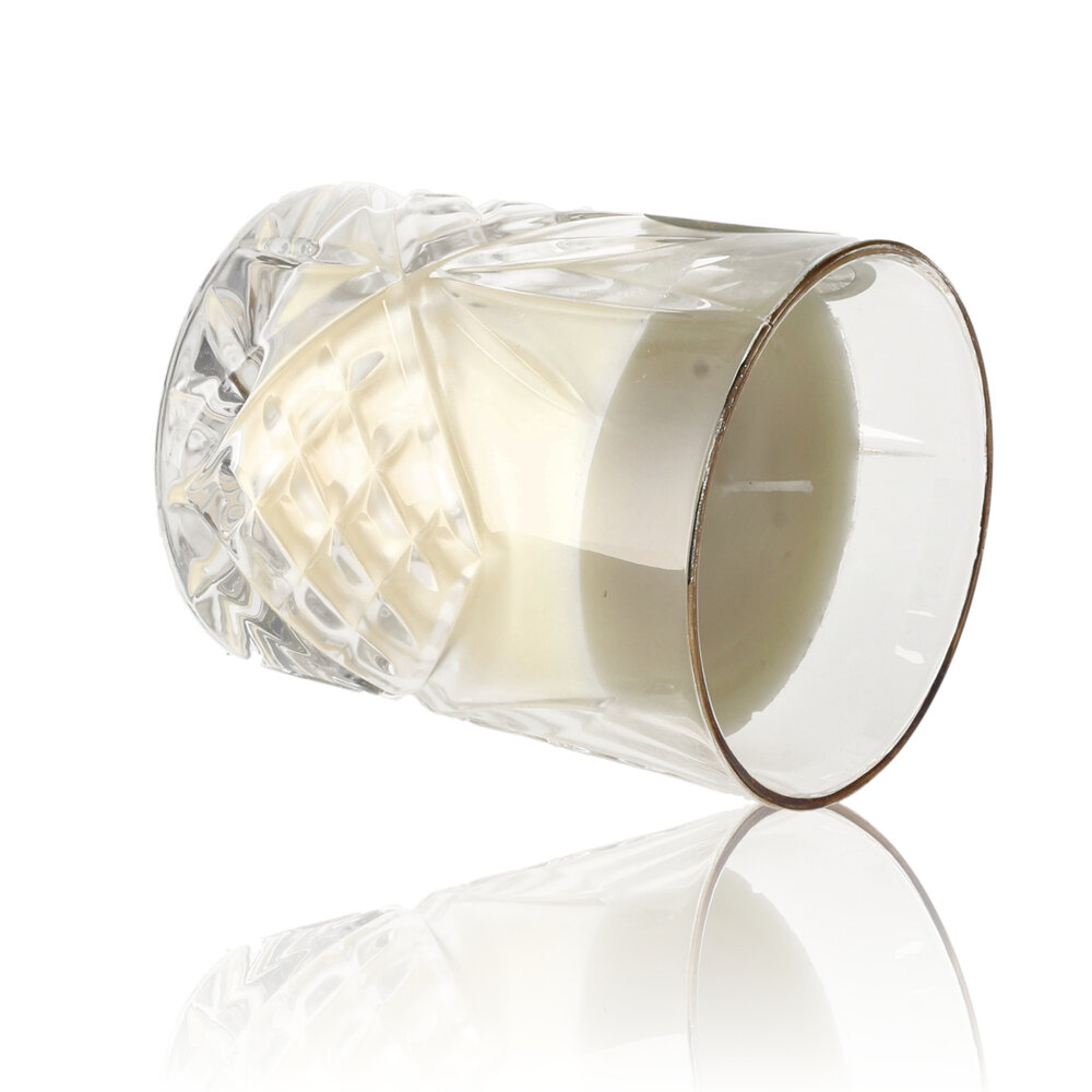 Merkloos Geurkaars in Glas sandalwood Jasmine - Luxe Scented Candle - 34 uur Brandduur
