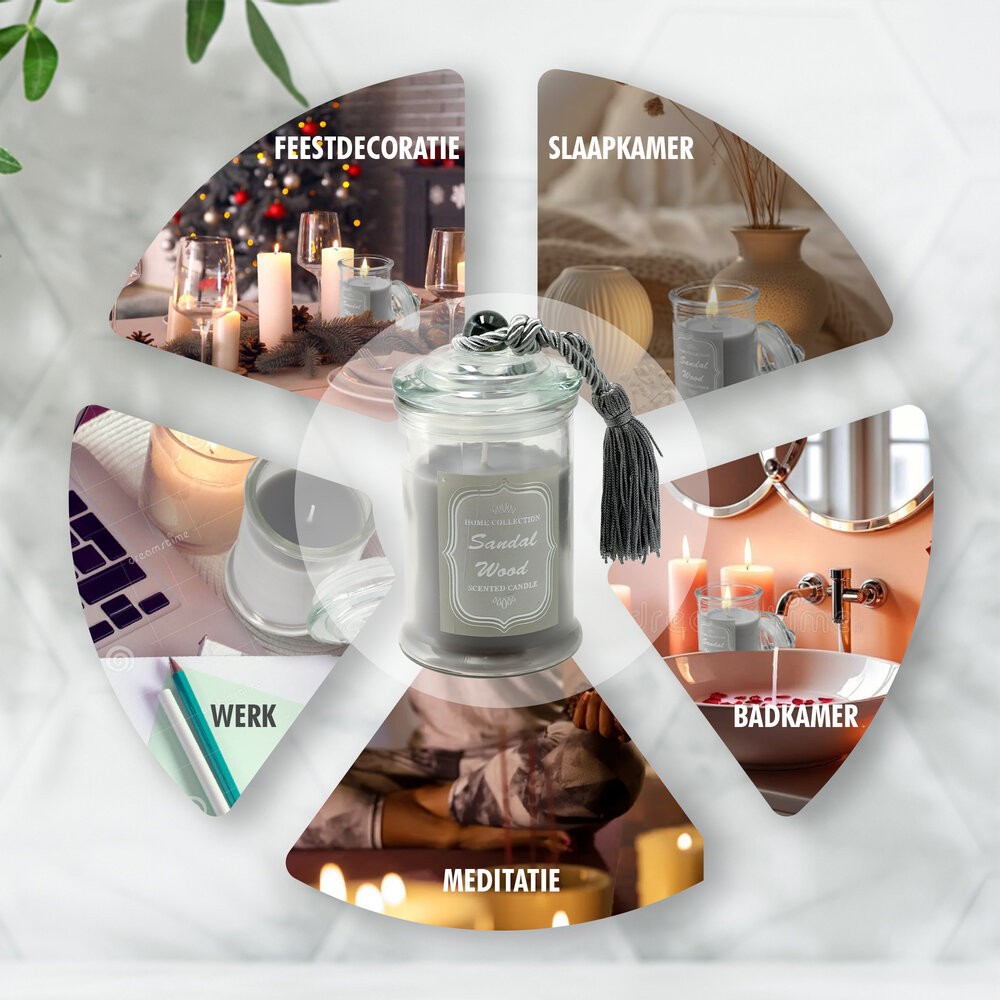 Merkloos Geurkaars in Glas Sandalwood - Luxe buitenkaars met Glazen deksel - 34 Uur brandduur Merkloos Geurkaars in Glas Sandalwood - Luxe buitenkaars met Glazen deksel - 34 Uur brandduur