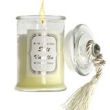 Merkloos Luxe Kaarsen in Glas - Geurkaars Vanille - 34 uur Brandduur - Aromatherapie Geurkaars voor Woonkamer & Slaapkamer