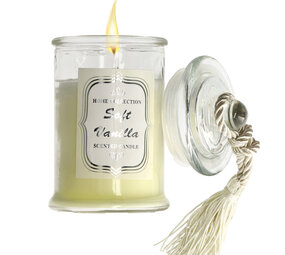 Merkloos Geurkaars in Glas soft vanilla - Luxe buitenkaars - 34 Uur brandduur