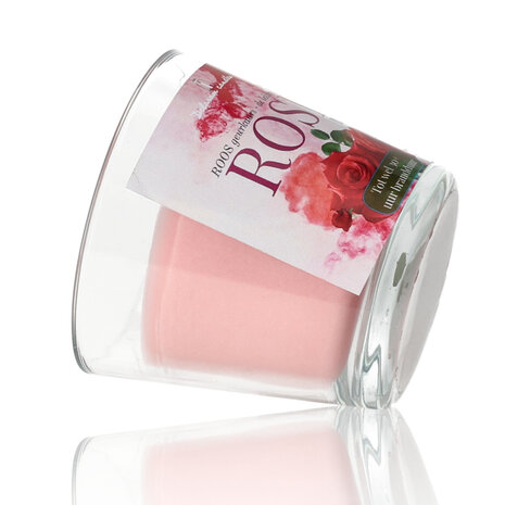 Delaram Luxe Geurkaars in Glas - 30 uur Branduren - Rose Geurkaars - Romantische Kaarsen voor Vrouwen & Mannen