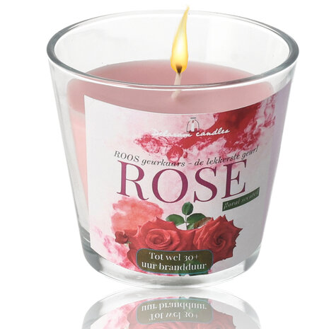 Delaram Luxe Geurkaars in Glas - 30 uur Branduren - Rose Geurkaars - Romantische Kaarsen voor Vrouwen & Mannen