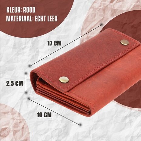 4 East Horeca Portemonnee - Rode Horeca Portefeuille - Kelnersbeurs - RFID Bescherming Kelnerportemonnee - 14 Pasjeshouder & Muntvak 4 East Horeca Portemonnee - Rode Horeca Portefeuille - Kelnersbeurs - RFID Bescherming Kelnerportemonnee - 14 Pasjeshouder & Muntvak