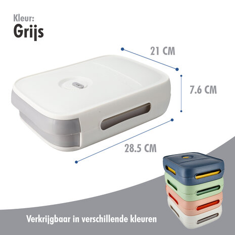 Discountershop Rollende Eierhouder voor Koelkast - 18 Eieren Eieropbergbox met Versheidsindicator - Grijs Koelkast Organizer Discountershop Rollende Eierhouder voor Koelkast - 18 Eieren Eieropbergbox met Versheidsindicator - Grijs Koelkast Organizer