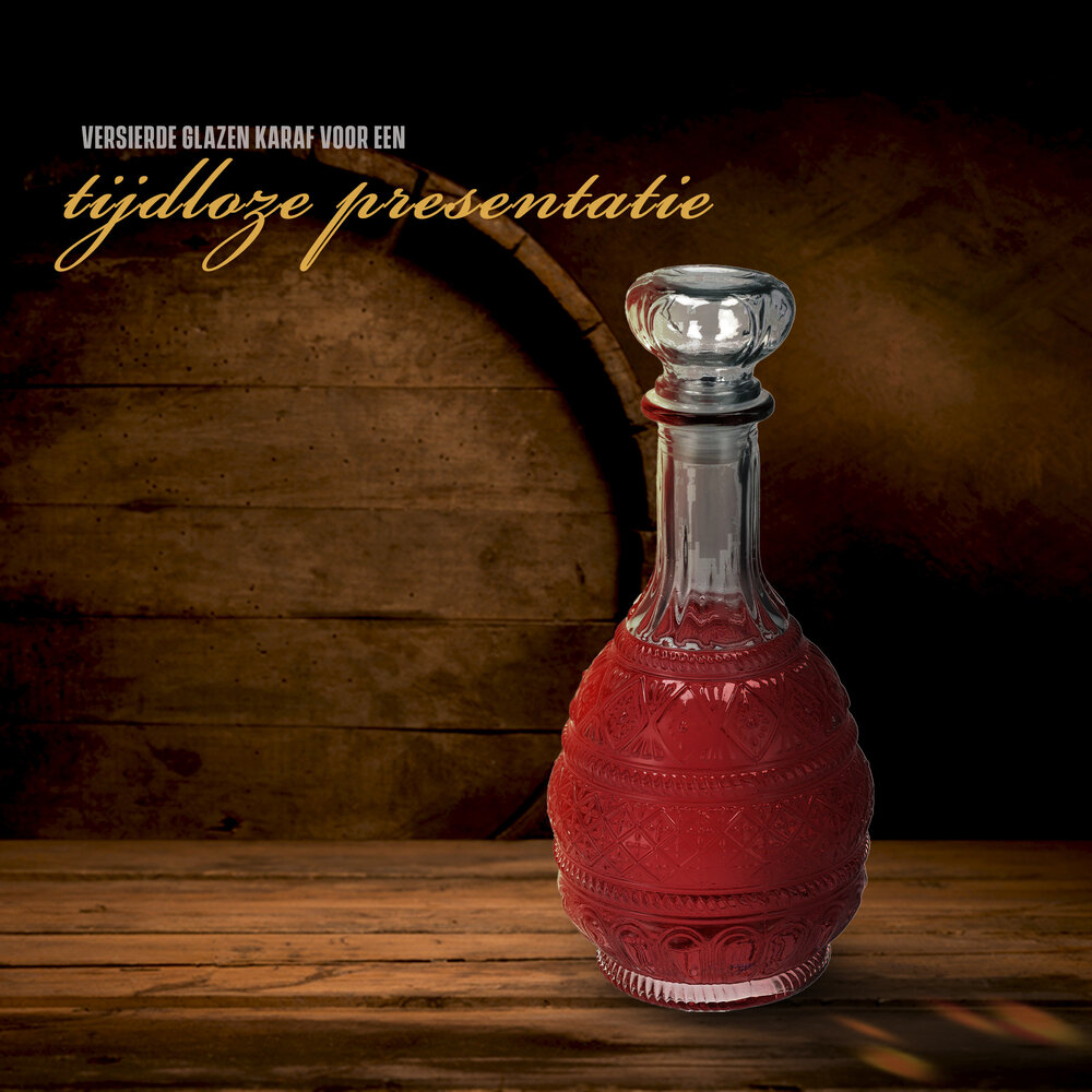 Discountershop Crystal Decanters 1 L - Genuine Italian Crystal for Whiskey, Wine, Bourbon, Lemonade  & More