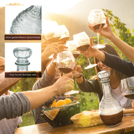 Discountershop Crystal Wine Decanter Set of 2 - Crystal Decanter 1 Liter - Glass Decanter for Wine, Whiskey, Liquor, Bourbon, Vodka & More Discountershop Crystal Wine Decanter Set of 2 - Crystal Decanter 1 Liter - Glass Decanter for Wine, Whiskey, Liquor, Bourbon, Vodka & More