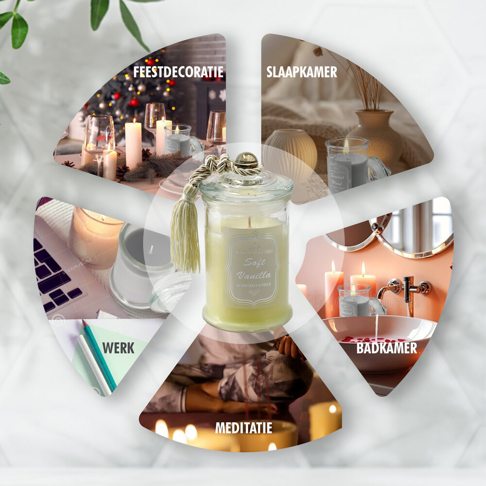 Merkloos Luxe Kaarsen in Glas - Geurkaars Vanille - 34 uur Brandduur - Aromatherapie Geurkaars voor Woonkamer & Slaapkamer Merkloos Luxe Kaarsen in Glas - Geurkaars Vanille - 34 uur Brandduur - Aromatherapie Geurkaars voor Woonkamer & Slaapkamer