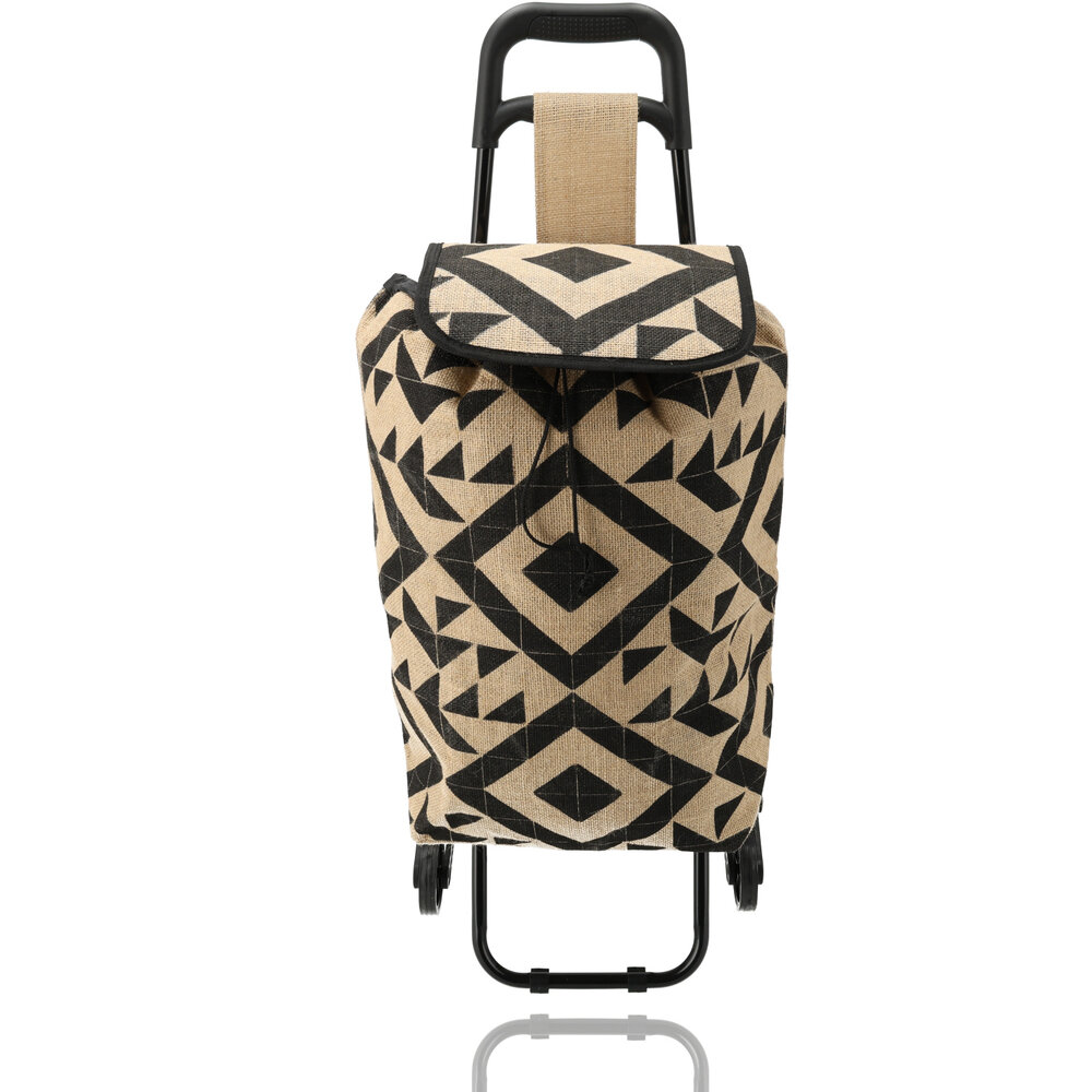 Merkloos Collapsible Shopping Trolley Bag with Wheels - 33L - Shopping Trolley for Home Use - Ideal for Stairs - L92 x B32,5 x H41cm