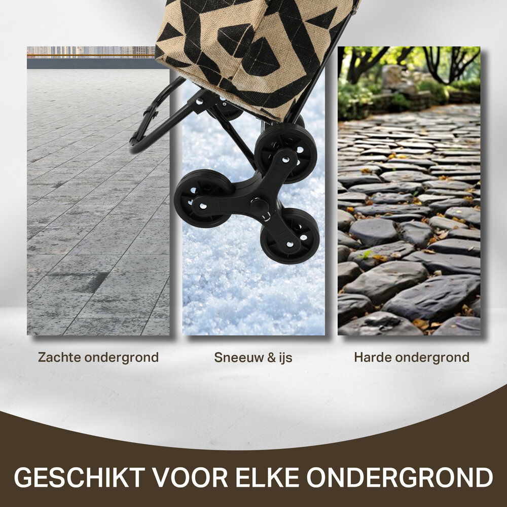 Merkloos Collapsible Shopping Trolley Bag with Wheels - 33L - Shopping Trolley for Home Use - Ideal for Stairs - L92 x B32,5 x H41cm