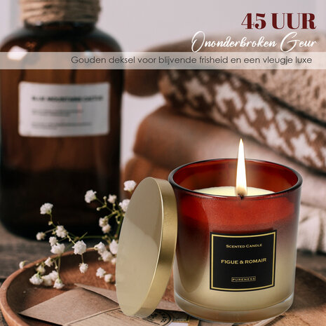 Merkloos Luxury Scented Candles - 48 hr Burning Time - Fig & Rosemary  Scented Candle in Glass Jar - Perfect Gift Idea Merkloos Luxury Scented Candles - 48 hr Burning Time - Fig & Rosemary  Scented Candle in Glass Jar - Perfect Gift Idea