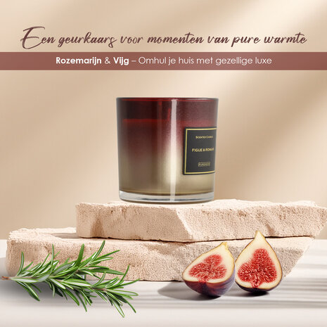 Merkloos Luxury Scented Candles - 48 hr Burning Time - Fig & Rosemary  Scented Candle in Glass Jar - Perfect Gift Idea Merkloos Luxury Scented Candles - 48 hr Burning Time - Fig & Rosemary  Scented Candle in Glass Jar - Perfect Gift Idea