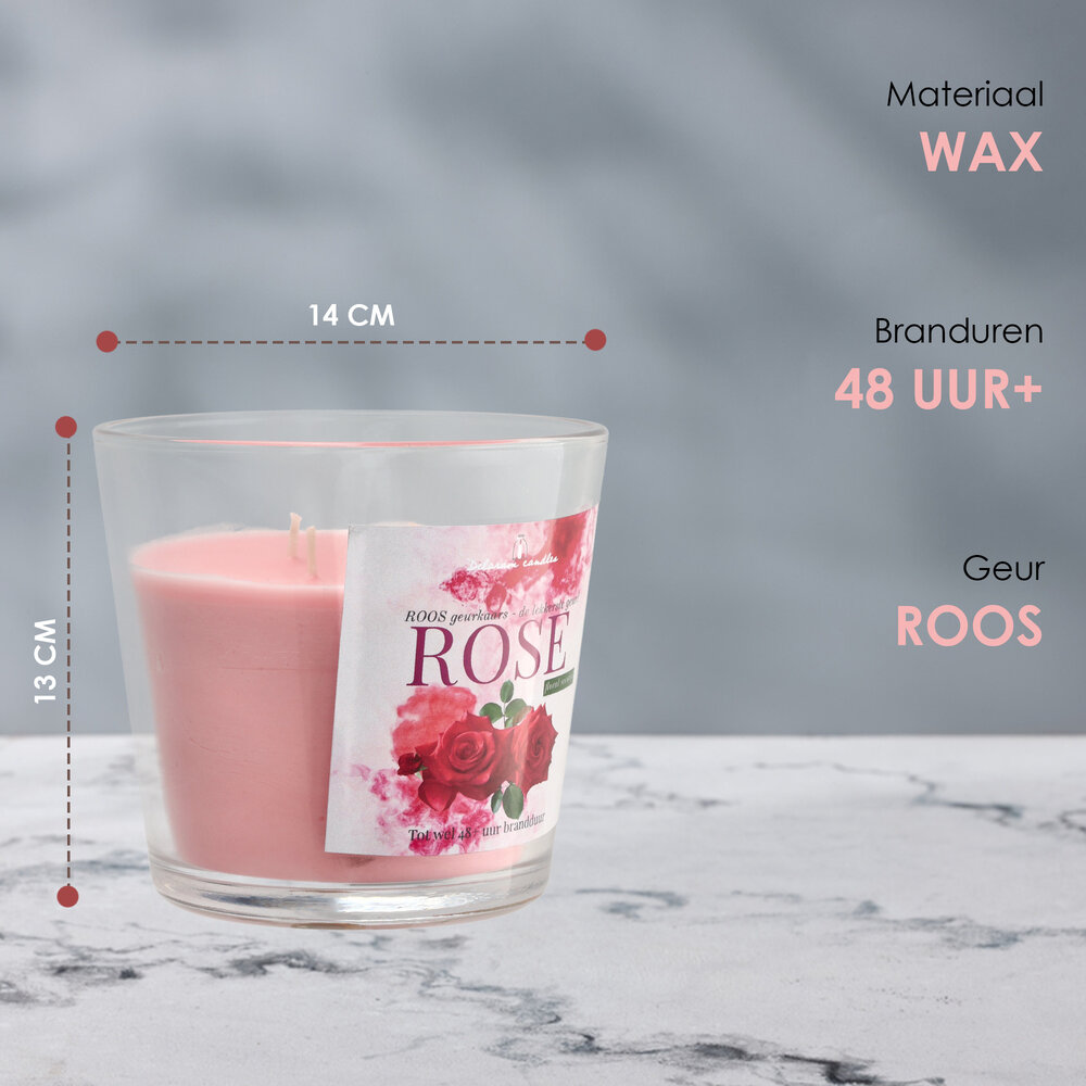 Delaram Geurkaars Roos - Grote Mooie Kaarsen - 48 uur Branduren - Romantische Kaarsen voor Valentijn Delaram Geurkaars Roos - Grote Mooie Kaarsen - 48 uur Branduren - Romantische Kaarsen voor Valentijn