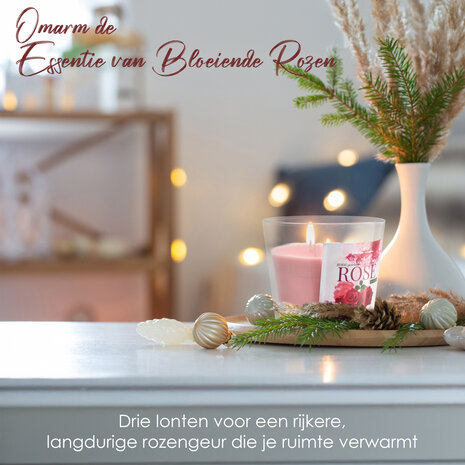 Delaram Geurkaars Roos - Grote Mooie Kaarsen - 48 uur Branduren - Romantische Kaarsen voor Valentijn Delaram Geurkaars Roos - Grote Mooie Kaarsen - 48 uur Branduren - Romantische Kaarsen voor Valentijn
