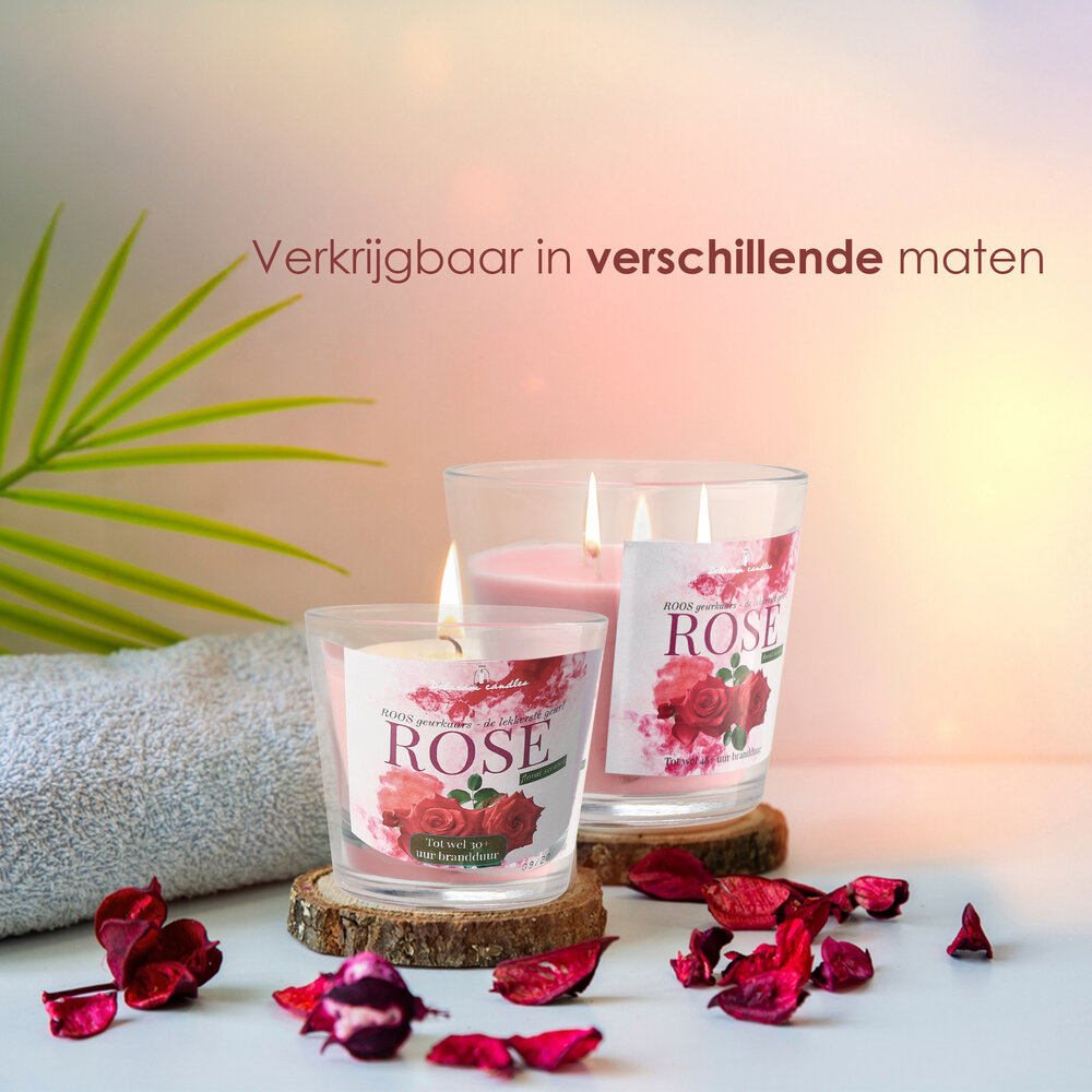 Delaram Geurkaars Roos - Grote Mooie Kaarsen - 48 uur Branduren - Romantische Kaarsen voor Valentijn Delaram Geurkaars Roos - Grote Mooie Kaarsen - 48 uur Branduren - Romantische Kaarsen voor Valentijn